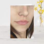 Natuurlijke lippen en neus close-up kaart (Gele Bloem)