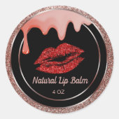 Natuurlijke lippenbalm klassieke ronde sticker (Voorkant)