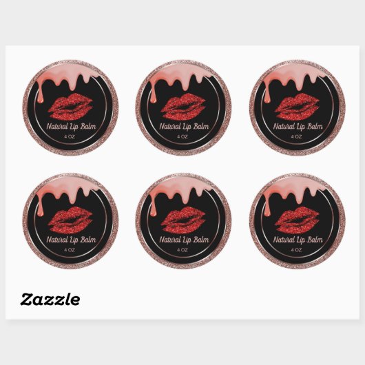 Natuurlijke lippenbalm klassieke ronde sticker (Vel)