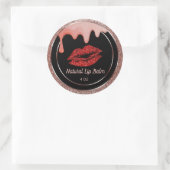 Natuurlijke lippenbalm klassieke ronde sticker (Tas)