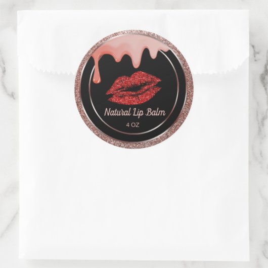 Natuurlijke lippenbalm klassieke ronde sticker (Tas)