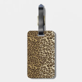 Natuurlijke luipaard Afdrukken Aangepaste monogram Bagagelabel (Achterkant verticaal)