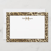 Natuurlijke luipaard Afdrukken Aangepaste monogram Bedankkaart (Voorkant)