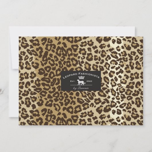 Natuurlijke luipaard Afdrukken Aangepaste monogram Bedankkaart (Achterkant)