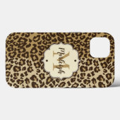 Natuurlijke luipaard Afdrukken Aangepaste monogram Case-Mate iPhone Case (Achterkant (horizontaal))