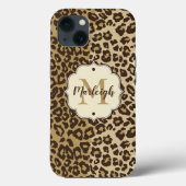 Natuurlijke luipaard Afdrukken Aangepaste monogram Case-Mate iPhone Case (Achterkant)