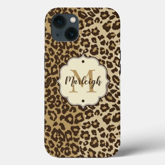 Natuurlijke luipaard Afdrukken Aangepaste monogram Case-Mate iPhone Case (Achterkant)