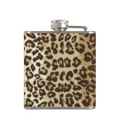 Natuurlijke luipaard Afdrukken Aangepaste monogram Heupfles (Achterkant)