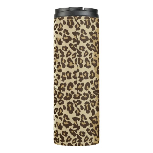 Natuurlijke luipaard Afdrukken Aangepaste monogram Thermosbeker (Achterkant)