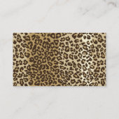 Natuurlijke luipaard Afdrukken Aangepaste monogram Visitekaartje (Achterkant)