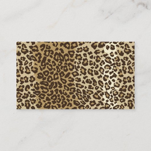 Natuurlijke luipaard Afdrukken Aangepaste monogram Visitekaartje (Achterkant)
