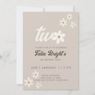 Natuurlijke Madeliefjes Boho Verjaardagsuitnodigin Kaart