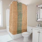 Natuurlijke makreel met bruine kleur, getextureerd douchegordijn (In situ)