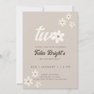 Natuurlijke margriet boho verjaardagsuitnodiging kaart