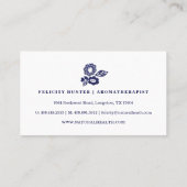 Natuurlijke Marine Blauw gebladerte Botanische Pri Visitekaartje (Achterkant)