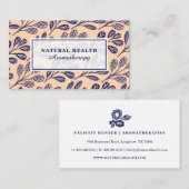 Natuurlijke Marine Blauw gebladerte Botanische Pri Visitekaartje (Voorkant / Achterkant)