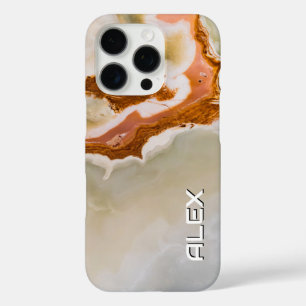 Natuurlijke Marmer met Rust Ripple – Organische St iPhone 16 Pro Hoesje