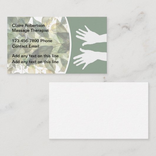 Natuurlijke Massage Thema Visitekaartjes (Voorkant / Achterkant)