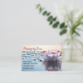 Natuurlijke Massage Therapeut Lotus Flower Visitekaartje (Staand voorkant)
