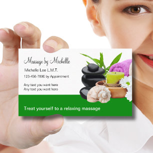 Natuurlijke massagedienst visitekaartjes