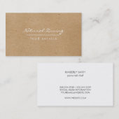 Natuurlijke minimalistische bruine gevangen visitekaartje (Voorkant / Achterkant)