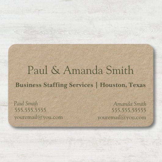 Natuurlijke minimalistische Kraft Visitekaartje me