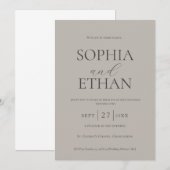 Natuurlijke Minimalistische Trouw Uitnodiging (Voorkant / Achterkant)