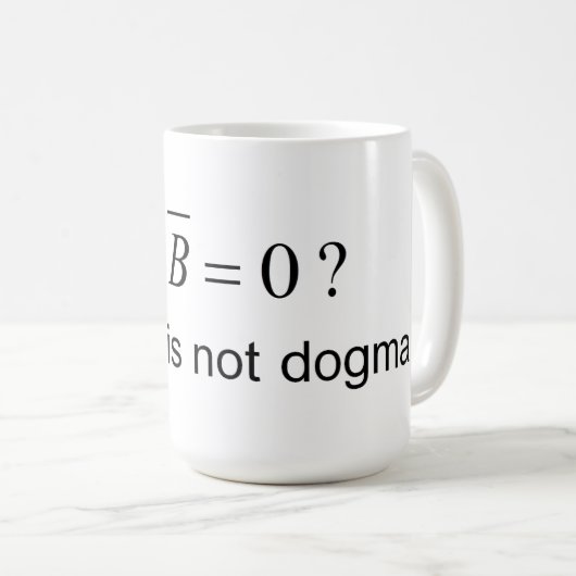 Natuurlijke Mok Maxwell's vergelijkingen Del Dot B (Voorkant rechts)