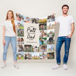 Natuurlijke multi foto moderne minimale golf vader fleece deken