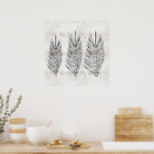 Natuurlijke Muur Abstracte Palmbladeren Tekening Poster (Keuken)