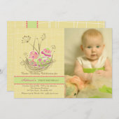 Natuurlijke Nest Foto Verjaardagsfeest Uitnodiging (Voorkant / Achterkant)