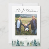 Natuurlijke Noel: Pine Forest 2 Foto Vrolijk Kerst Feestdagenkaart (Voorkant)