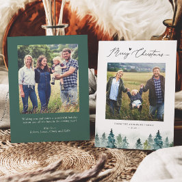 Natuurlijke Noel: Pine Forest 2 Foto Vrolijk Kerst Feestdagenkaart