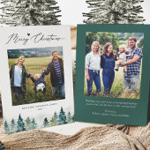 Natuurlijke Noel: Pine Forest 2 Foto Vrolijk Kerst Feestdagenkaart