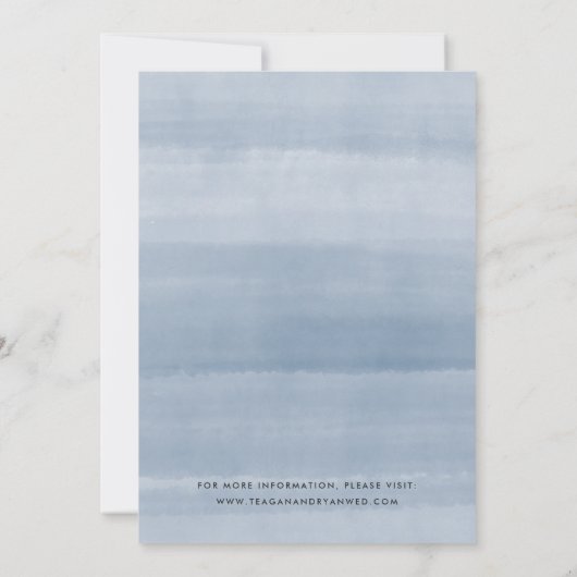 Natuurlijke olie | Blauwe Waterverf botanisch Save The Date (Achterkant)