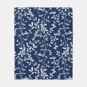 Natuurlijke Omarming Navy Wit Fleece Deken (Voorkant)