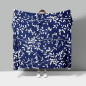 Natuurlijke Omarming Navy Wit Fleece Deken
