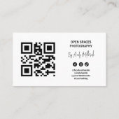 Natuurlijke omgeving Fotografie QR-code Visitekaartje (Achterkant)