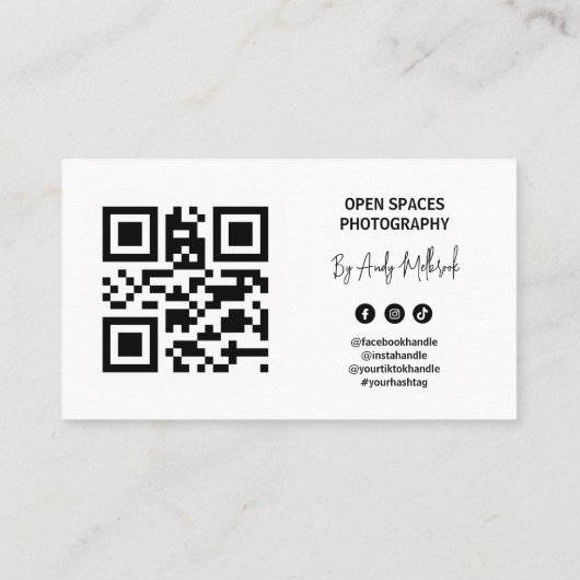 Natuurlijke omgeving Fotografie QR-code Visitekaartje (Achterkant)