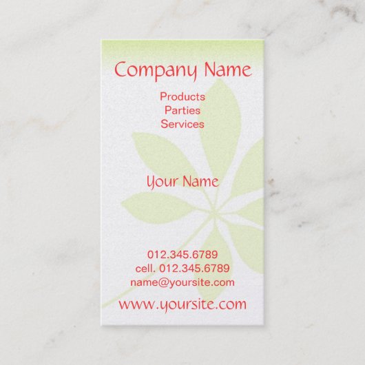 Natuurlijke onderdrukking visitekaartje (Voorkant)