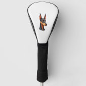 Natuurlijke oor Doberman Golfheadcover (Voorkant)