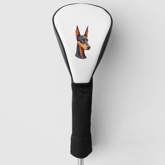 Natuurlijke oor Doberman Golfheadcover (Voorkant)