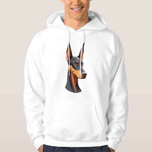 Natuurlijke oor Doberman Hoodie (Voorkant)