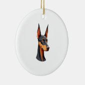 Natuurlijke oor Doberman Keramisch Ornament (Rechts)