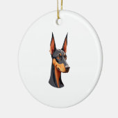 Natuurlijke oor Doberman Keramisch Ornament (Links)