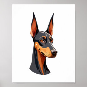 Natuurlijke oor Doberman Poster