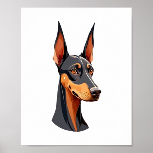 Natuurlijke oor Doberman Poster (Voorkant)