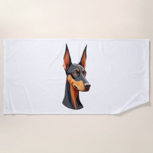 Natuurlijke oor Doberman Strandlaken