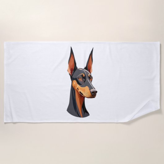 Natuurlijke oor Doberman Strandlaken (Voorkant)