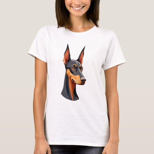 Natuurlijke oor Doberman T-shirt (Voorkant)